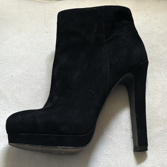 ASH Chloe black suede ankle boots heels platform zip up Sz 37 EU 6 1/2 - 7 US - Picture 2 of 8